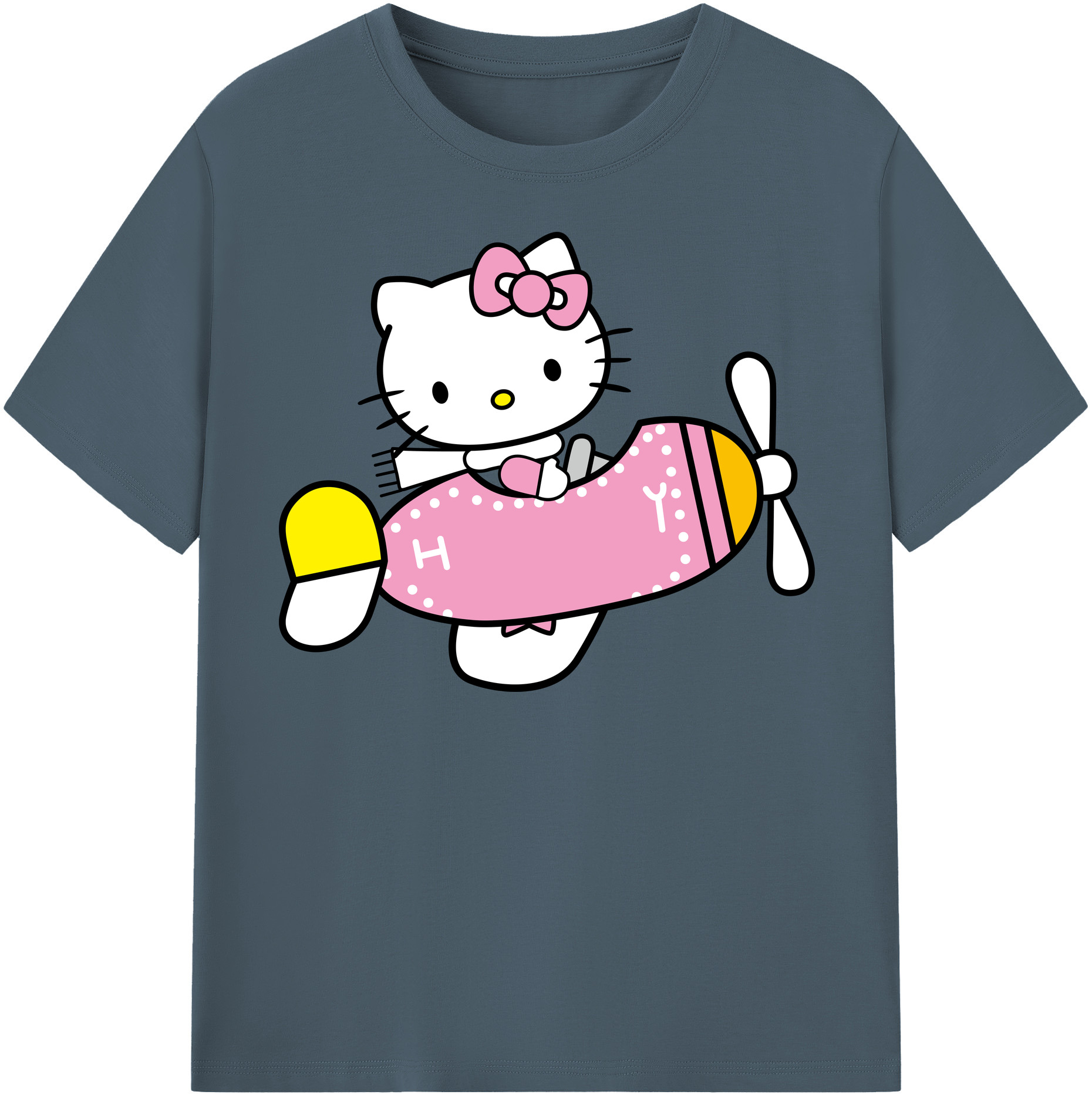 （画像用） Hello Kitty ハローキティ 綿100％半袖Tシャツ（フロントプリント）